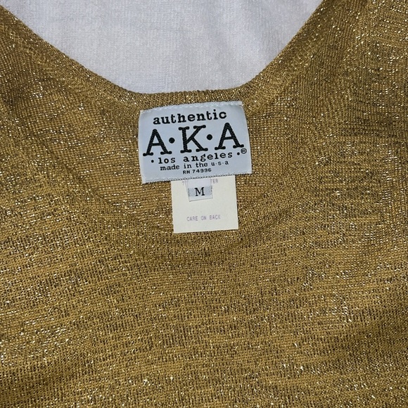 Vintage Authentic A.K.A. Los Angeles Size M Gold Tank - Picture 11 of 13